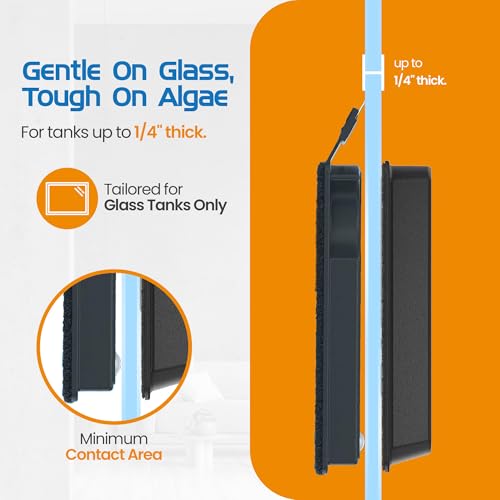 Flipper Cleaner Float - 2-in-1 Floating Magnetic Aquarium Glass Cleaner - Fish Tank Cleaner - Scrubber & Scraper Aquarium Cleaning Tools - Floating Fish Tank Cleaner, Nano - size: Nano - up to 1/4"