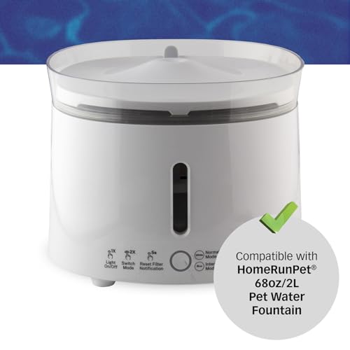 PET STANDARD Replacement Water Filter & 3 Pack Replacement Pre-Filter Sponges Compatible With HomeRunPet® 68oz/2L Wireless Pumps Pet Water Fountain WF20/CF20, Pack of 6
