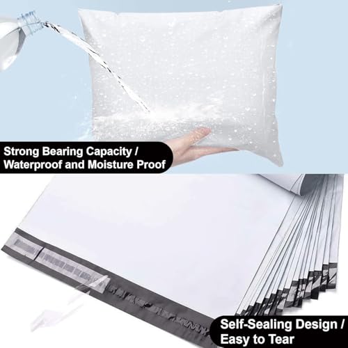 9527 Product Poly Mailers Envelopes Shipping Bags Self Sealing,10"x13", 500 Bags - color: White, size: 10"x13"|500Pcs