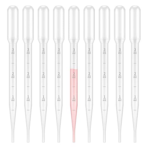 G2PLUS 200PCS 3ml Disposable Plastic Transfer Pipettes, Calibrated Pipettes Dropper for Liquid, Science Laboratory, Essential Oils, Experiment, Make up Tool - size: 3ml-200pcs