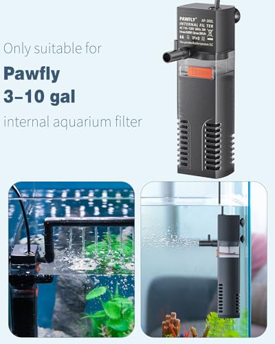 Pawfly 4 Pcs Replacement Filter Pads for 3-10 Gallon Internal Aquarium Filter, Fish Tank Filter Media Sponge, Black Bio Foam for Water Filtration - size: Replacement Filter(3-10 Gal)