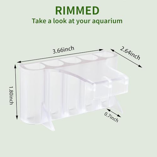 2 PCS Aquarium Plant Holder Top Hanging Fish Tank Plant Pot Aquarium Planter Cups for Water Feature Decoration - color: Rimmed - Clear