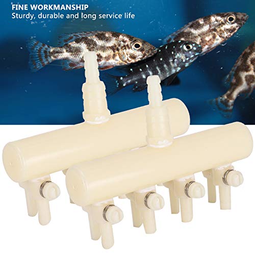 2PCS Aquarium Air Control Lever Valve, Splitter Pump Accessories Set Plastic Easy Aquarium Air Pump Special Splitter Valve with Diverter Adjustable(S 4 Heads) - color: 4 heads
