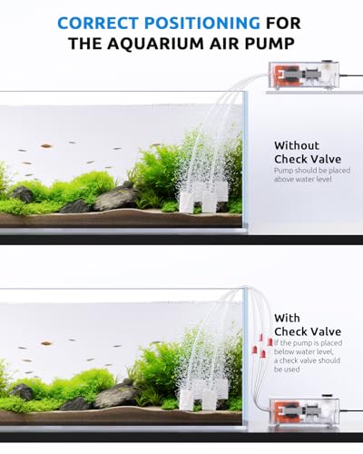 SEAOURA Aquarium Air Pump, Adjustable Fish Tank Bubbler, 10W/160GPH Quiet Aquarium Air Bubbler, Powerful Four Outlets Oxygen Aerator Pump with Air Stone & Tubing, Up to 300 Gallons - size: 4 Outlet (≤ 300 Gal Tank)