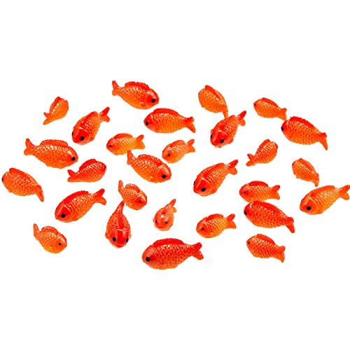 Yookeer 36 Pcs Miniature Fake Goldfish Toys Plastic Mini Realistic Koi Fish Little Resin Figurines Small Artificial Cute Aquarium Decorations for Games Party Crafts DIY Garden Favor Supplies Ornament
