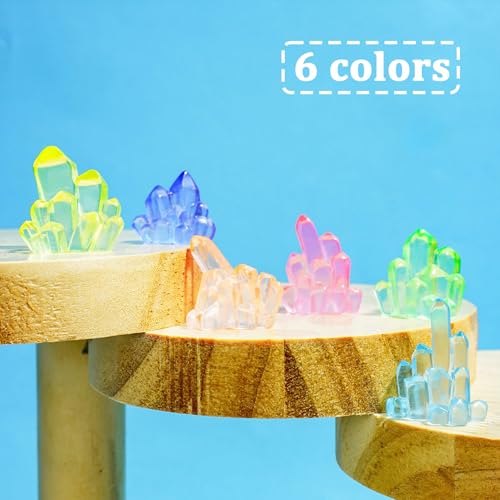 MIUPOO Glow Crystal,Betta Stones,Glow in The Dark Crystal,Bonsai Decor,Chips Stone Small Decorative,Fish Tank Decor,6 Colors,12 Pieces. - color: 6 Color