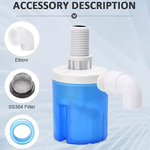 Float Valve 1/2" Top Inlet Male Automatic Water Level Control Valve for Water Tank, Water Tower, Swimming Pools, Livestock Water Trough, Aquaculture, Aquariums. - size: 1/2" top