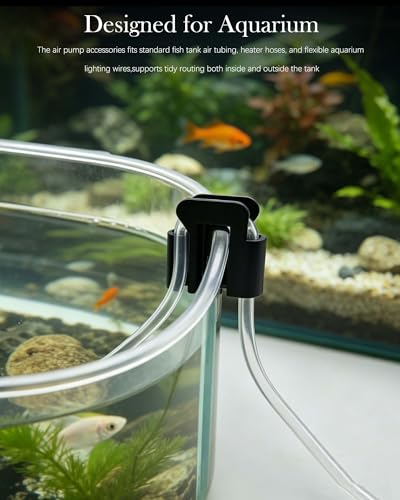 4 Packs Aquarium Air Pump Accessories,Cord Organizer Clips for Fish Tank Air Hose, USB Cables, Lighting Wire Indoor/Outdoor Wire Management (Black) - color: Black