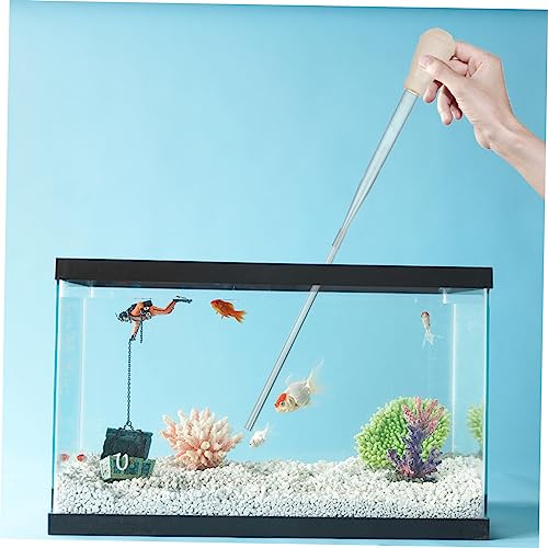 Happyyami 1set Manual Fish Tank Siphon Cleaner Aquarium Gravel Vacuum for Changes and Waste Removal No Power Required for Aquariums