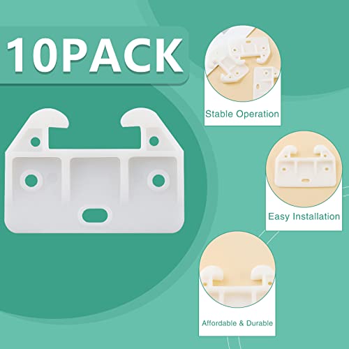 Litoexpe 10 Pieces White Plastic Drawer Guides Rear Drawer Replacement Guides Brackets with Screws, Drawer Track Parts for Furniture, Dressers, Wardrobe (59x41x16.5mm) - size: 58×41×29mm - 10 Pcs