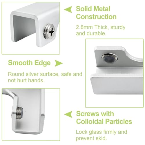 Glass Connector, 4Pcs Aluminum Alloy Glass Clamp 2 Way Glass Connectors Rimless Clip Holder for Fixing DIY Fish Tank, Glass Display Cabinet, for 12-16mm Thickness - color: Aluminum Alloy,for 12-16mm, size: 4 Pieces