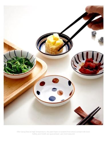 4 Pack 3 oz Cute Japanese Soy Sauce Dish Small Dipping Sauce Bowls Ceramic Sushi Dipping Bowls for Sushi,Side Dish,Ketchup,Dips,Condiment,Snack,BBQ Party - color: Cyan