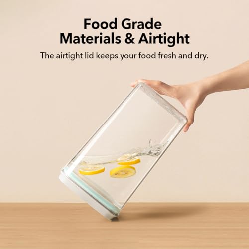 Ankou Dog Food Storage Container with 130ml Scoop – 4L/4.2qt Airtight Dog Food Container for Kibble & Treats, BPA-Free Cat Food Storage Container, Stackable Pop Lid Plastic Container with Lid - color: 4.2Qt