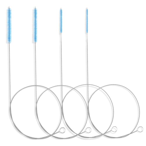30 Inches Flexible Tube Brush, Extra Long Straw Brush, Pipe Cleaner Brush for Cleaning Straw, Feeding Tube, Siphon Hose, Drain Clog, 4PCS (Blue)