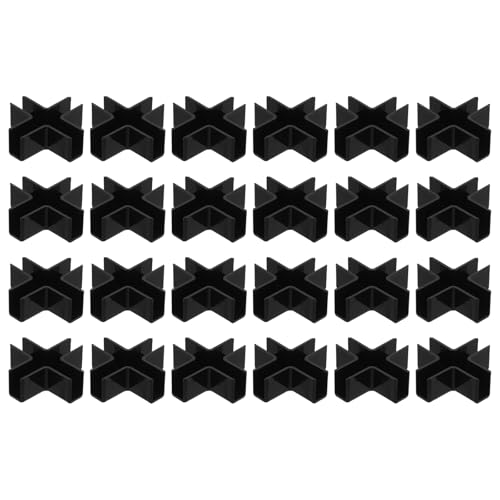 uxcell 24Pcs Plastic Glass Connector, Suitable for 8mm Thick Cross Shaped Glass to Glass Clamp, Fixing Bracket Rimless Clip Holder for Aquarium Fish Tank Display Shelves, Black - color: Black, size: 8mm