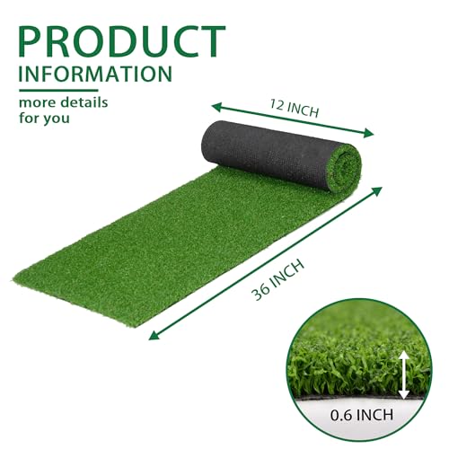 Artificial Grass Table Runner Indoor Outdoor 12x36 Inch,Realistic Fake Grass Rug with Drainage Holes,Fake Turf Mat Grass Rug for Golf Themed Party,Wedding Party, Birthday, Home Decor,Green - size: 12X36 Inches