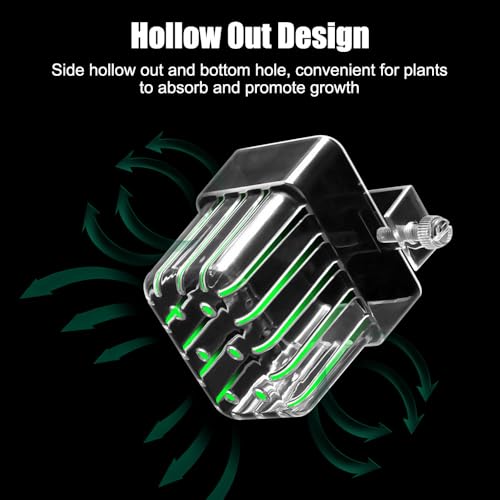 MiOYOOW Aquarium Plant Holder, Hanging Fish Tank Plant Pot Transparent Aquarium Planter Cup for Aquarium Plants Decorations - color: 2pcs
