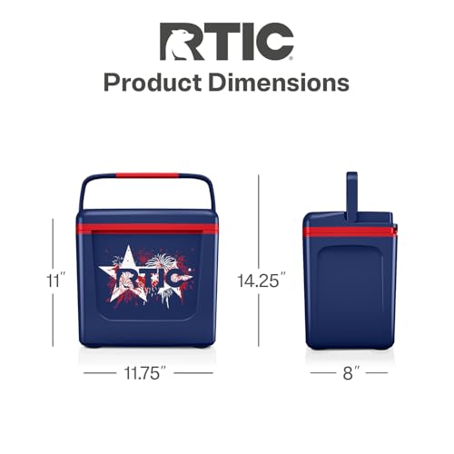 RTIC 8 QT Road Trip Personal Cooler, Small, Compact, Insulated, Portable Ice Chest Box for Food, Drink, Beverage, Beach, Camping, Picnic, Fishing, Boat, 12-Can Capacity - color: Fireworks