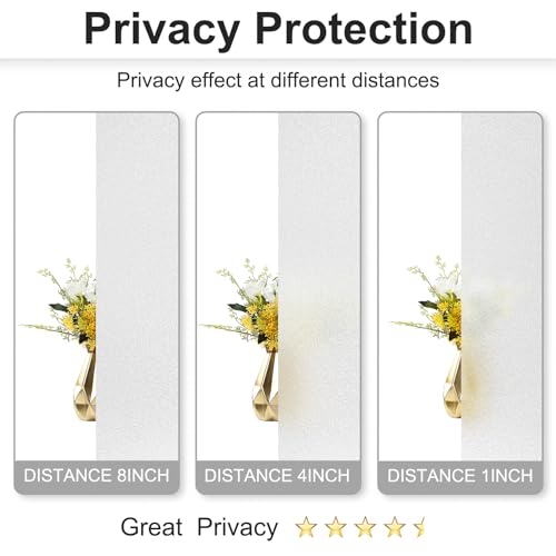MAGIDEKOR Window Privacy Film with Installation Tools,Frosted Glass Window Film,Heat Blocking Static Clings Reusable Frosting Window Film for Bathroom Home Office,17.5 Inch X 6.5 Feet - color: Frosted, size: 17.5 Inch X 6.5 Feet