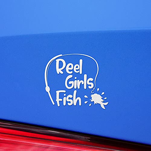 Decal Stickers of Girls Fish (White) (Set of 2) Premium Waterproof Vinyl Decal Stickers for Laptop Phone Accessory Helmet Car Window Mug Tuber Cup Door Wall - Bicver1D44382Whw19Y24 - color: White, size: 5.5'' x 4.8''