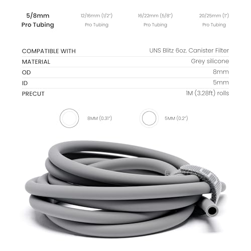 Ultum Nature Systems Pro Tubing - 5/8mm ID/OD Durable Aquarium Filter Tubing, CO2 and Airline Tubing for Fish Tanks - 1 Meter/3.28 Feet Roll