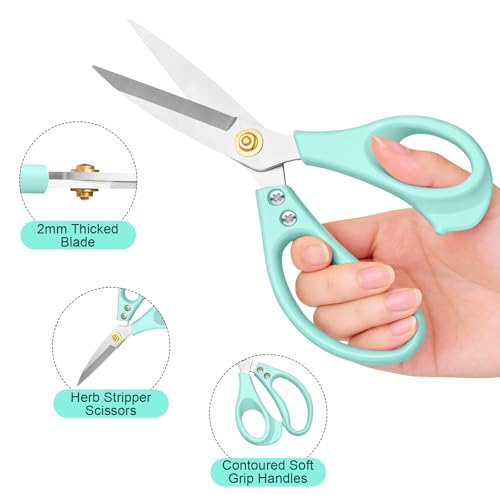 All Purpose Kitchen Scissors, Kitchen Shears Heavy Duty - Dishwasher Safe Food Scissors- Multipurpose Cooking Shears for Meat Poultry Food, Herbs, and Fish, Comfort Grip Handles, Green - color: Green