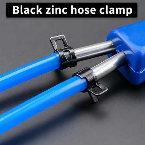 152 Pcs Fuel Line Clamp, Spring Clamps, Fuel Line Clips, Spring Hose Clampss, sSpring Band Hose Clamps Assortment Kit for Silicone Vacuum Hoses Air Tube Water Pipe Clips(6mm/7mm/8mm/9mm/10mm, Black) - color: Black