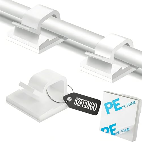Cable Clips，50PCS Electrical Cord Management Adhesive Cable Wire Clip Wire Clips wall，Used for Cars, Offices, and Homes Cable Clips Cord Organizer (White) - color: White, size: Medium