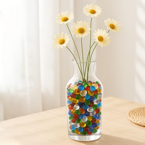 QYGL Sea Glass Stones - Cobalt Blue Clear Glass Pebbles Gemstones - Perfect for Aquarium Rocks, Fish Tank Gravel, Vase Fillers, DIY Crafts, and Home Decor (0.9LB/14oz) - color: Cobalt Blue