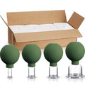 BBTO 4 Pcs Glass Facial Cupping Set Silicone Vacuum Suction Massage Cups Skin Tightening Therapy for Face Body Eyes Back Shoulder Pain(Military Green) - color: Military Green
