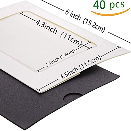 Fishing Net with Black 40 PACK Frames Paper Photo Hanging Display Board 10x15cm Wall Decoration, Pictures Decor for Birthday Party Family School, with Clips and Hemp Rope Set Fit 6x4 inch