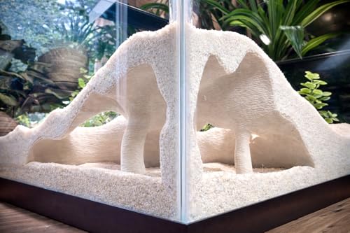 Aquarium & Terrarium Corner Underground Cave – Faux Mangrove Root Hideout for Betta, Corydoras, Shrimp, Geckos & Snakes – Natural-Look Tank Decor in Textured Root Style (Bone, 7.5"x7.5"x4") - color: Bone