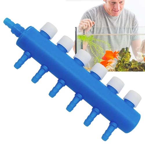 Aquarium Air Tubing Valves – Air Pump Splitter Control, Adjustable Lever Distributor | Airline Tube Connectors Fittings For Fish Tank Bubblers, Aquatic Systems, Airs Flow Management And Oxygen Supply - color: 6 heads