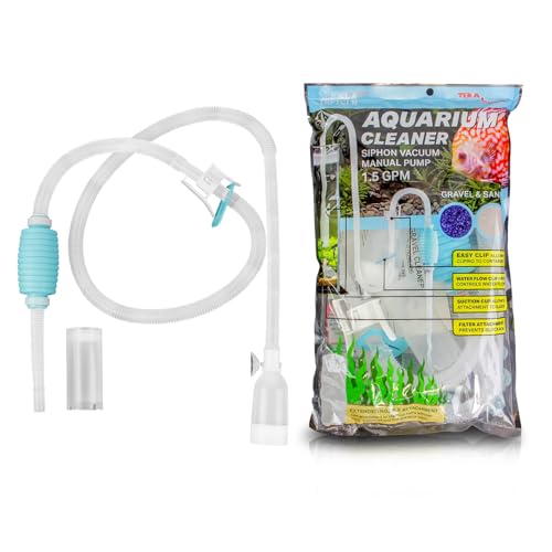 TERA PUMP 2 Pack Fish Tank Gravel Cleaner Siphon - Manual Water Pump for 10-20 Gallon Aquariums - BPA-Free Water Change Siphon Hose - size: Medium