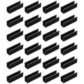 uxcell 24Pcs Plastic Glass Connector, 180 Degree Glass to Glass Clamp for 12mm Thick, Fixing Bracket Rimless Clip Holder for Aquarium Fish Tank Display Shelves, (12mm, Black) - size: 12 mm