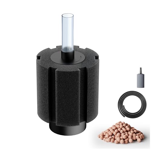 50-80 Gal Aquarium Sponge Filter with Ceramic Media and Bubble Diffuser Ultra Quiet Fish Tank Filters fit Breeding Fry Betta Shrimp Fish Tank (Medium(6 Pack) for 50-80 Gallon) - size: Medium(6 Pack) for 50-80 Gallon