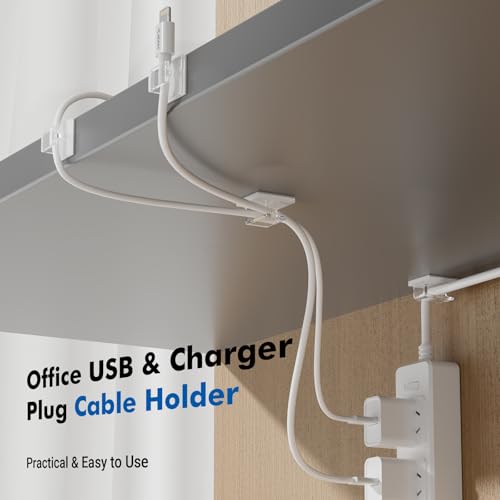 60Pcs Cable Clips, Small, Clear, Adhesive Wire Clips, Cable Management Wire Organizer Cord Holder for Under Desk, Car, Wall, TV PC Ethernet Cable - color: Clear, size: 3/8"-60PCS