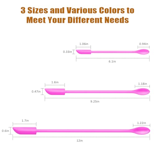 Silicone Spatula Set (6Pcs) - Mini Scraper Tool for Beauty & Food - Reach Every Last Drop, Multi-Size Spatulas for Makeup Jars, Lotion Bottles & Kitchen Containers (Pink) - color: Pink