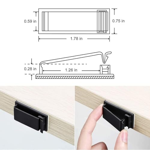 50Pcs Self Adhesive Cable Management Clips,Cable Organizers Wire Clips Cord Holder for PC Laptop Ethernet Cable Desktop Home Office(1.78’’ x 0.75’’ x 0.28’’,Black) - color: Black, size: 1.78’’ x 0.75’’ x 0.28’’
