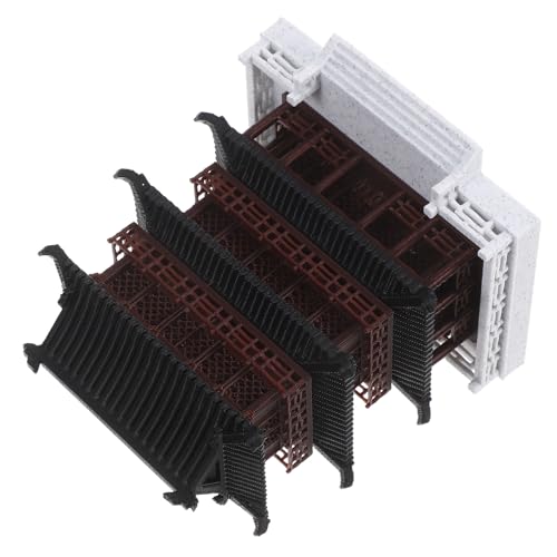 Luxshiny Miniature Asian Architectural Three-Story Pavilion with Base 7.5×6cm Vintage Ancient Building Decor for Desktop Fish Tank Micro Landscape Ornament