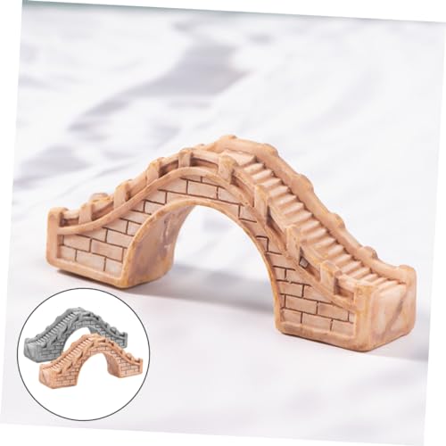 2pcs Resin Arch Bridge Ornaments for Bonsai and Landscape Decor Miniature Japanese Bridge for Aquarium and Garden