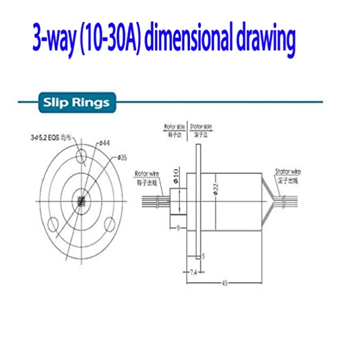 Slip Ring Electrical Slip Ring Slip Ring Connector Motor Slip Ring Rotating Connector Slip Ring Electrical Connector 3 Wires 30A Diameter 22mm - style: 3 Wires 10-30A Diameter 22mm
