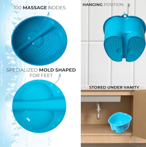Mantello Foot Bath, Extra Large, Foot Soaking Tub - Pedicure Bowl - Foot Soak Tub (Blue) - color: Blue