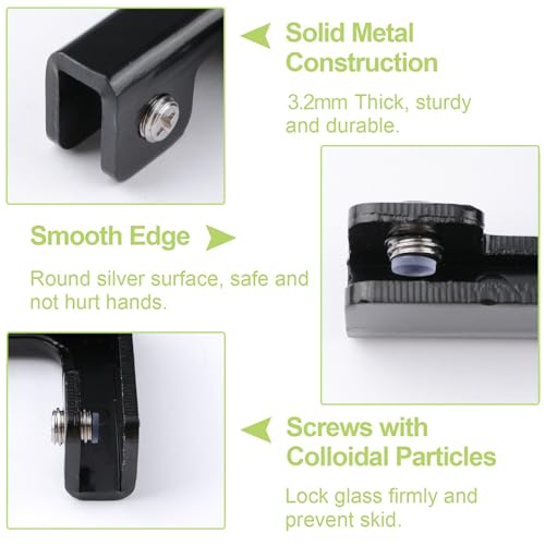 Glass Connector, 4Pcs Aluminum Alloy Glass Clamps L-Shaped Glass Connector Clamps Right Angle Brackets Fastener for Fixing or DIY(4-7mm,Black) - color: Black Aluminum Alloy,for 4-7mm, size: 4 Pieces