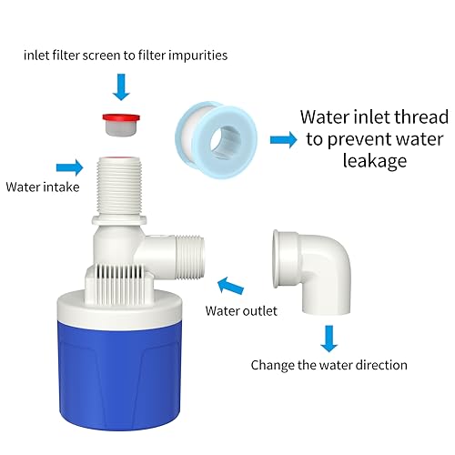 Automatic Water Level Control Valve Inside Type,Inner Top Float Uesd for Tank, Solar Energy, Auto Pot, Aquarium Valve, Tank Traditional Upgrade（1/2"top ） - size: 1/2" Top water inlet