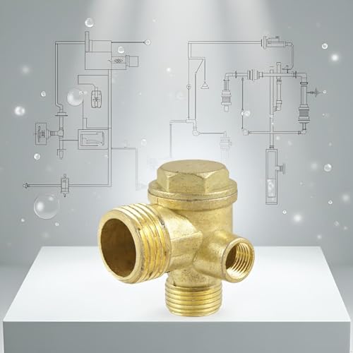 3-Port Brass Air Compressor Check Valve - Heavy-Duty Pneumatic Replacement Part with Leak-Proof Design for Central Pneumatic Compressors, Industrial Repair