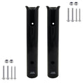 ISURE MARINE Fishing Rod Holder Bracket Wall Mounted Boat Side Mount Tool Holder Tube Links with Screws 2/3/4/6 Pole Tube (White/Black) - color: 2-Pole Black