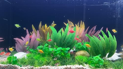 2Pcs Artificial Aquatic Plants Set - Lifelike Silk Fabric Leaves for Aquarium Decoration, Easy to Maintain, Vibrant Underwater Garden (Green) - color: Green