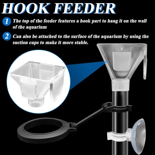 Aquarium Fish Shrimp Feeding Dish Set, Shrimp Feeding Dish Set, Transparent Shrimp Feeding Adjustable Tube with Feeding Ring, Cleaning Brush for Fish Tank and Preventing Food Scattering (Large) - size: Large