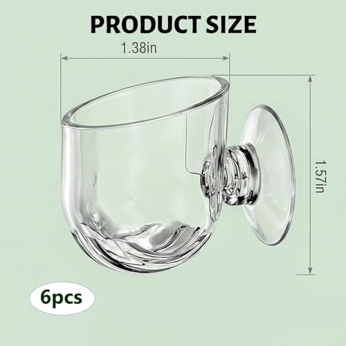 6PCS Shower Plant Holder, Stable Suction Cup Planters for Shower Wall, Aquarium Plant Cups, Multipurpose Water-Resistant Plant Holders for Bathroom and Kitchen Organization